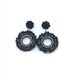 Boho Ohrstecker Kimperly schwarz-Silber