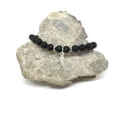 ONYX  matt Armband mit Engelsflügel