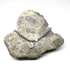 Silber Armband mit Monstein weiss Anhänger