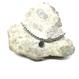 Silber Armband mit Labradorit Anhänger & Perle