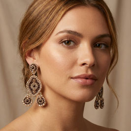 BOHO Ohrstecker Kleo Mokka-nut-gold