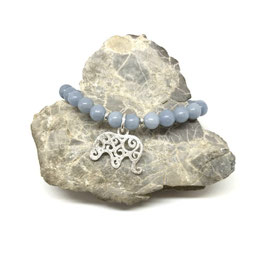 Angelit Armband mit Silber Elefant