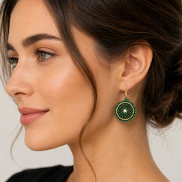 Boho Ohrhänger Marie Tanne-Gold