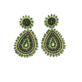 Boho Ohrstecker Kiara Oliv-Kiwi-Multicolor-Silber