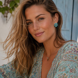 Boho Ohrstecker Kaia Türkis-Silber