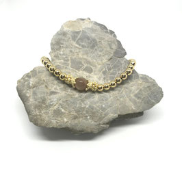 Gold Armband mit Mondstein Perle in Nut