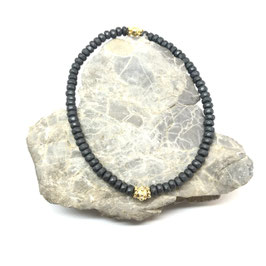 Hämatit Armband mit Gold Rondelle