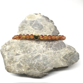 Karneol Armband mit Gold Herz