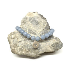 Angelit Armband mit Silber Herz