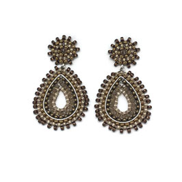 Boho Ohrstecker Kiara Mocca-Nut-silber