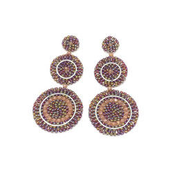 Boho Ohrstecker Manon Mandarin-Lila-grün-mix-Silber