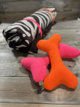 ELBdeek abziehbar in Softshell ZEBRA mit Boden in BRAUN und Gums in NEO  O und NEO PINK