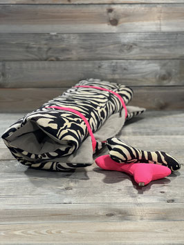 ELBBUDEN`s ELBdeek abziehbar in Gobelin ZEBRA mit Canvas Beige & Gum in PINK      87x67cm
