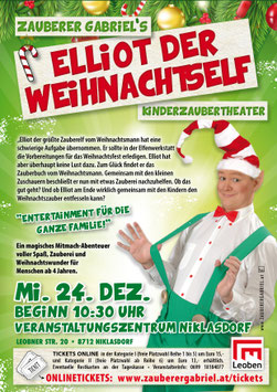 Elliot der Weihnachtself • 24.12.2025 • 10:30 Uhr • VAZ Niklasdorf/Leoben • (Einlass 10:15 Uhr)