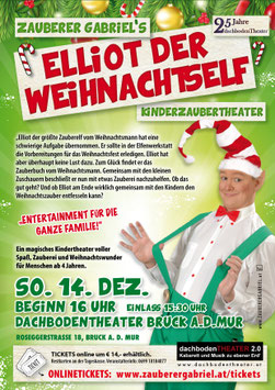 Elliot der Weihnachtself • 14.12.2025 • 16:00 Uhr • Dachbodentheater Bruck a. d. Mur (Einlass 15:45 Uhr) • Freie Platzwahl