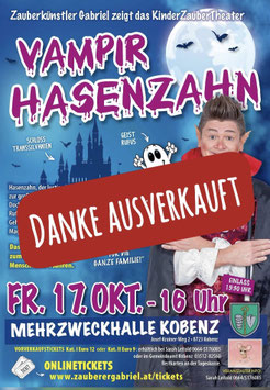 Vampir Hasenzahn • 17.10.2025 • 16:00 Uhr • Mehrzwecksaal Kobenz • (Einlass 15:30 Uhr)