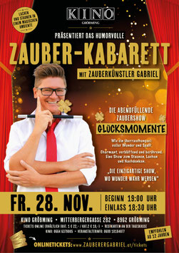 Zaubershow "Glücksmomente" • 28.11.2025 • 19:00 UHR • KINO GRÖMING • (EINLASS 18:30 UHR)