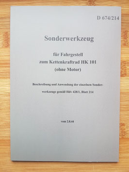 HK - Heeresdienstvorschrift 674/214 "Sonderwerkzeug"