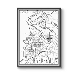 Poster Harderwijk met gebouwen