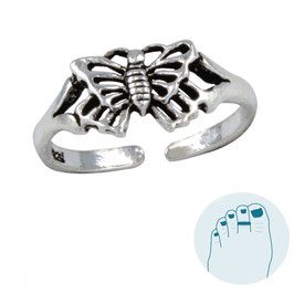 Silver Toe Ring Morfo Butterfly