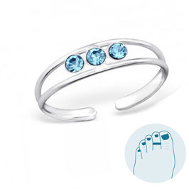 Zilveren Teenring Emillia Blue