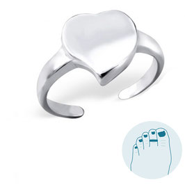 Zilveren Teenring Cuore