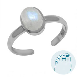 Silver Toe Ring Moonstone