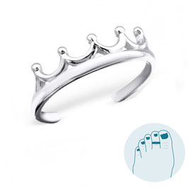 Silver Toe Ring Queen's Crown