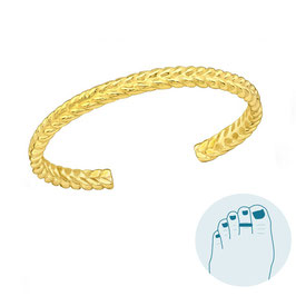 Zilveren Teenring Braided gold