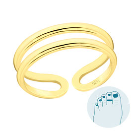 Silver Toe Ring Dua Gold