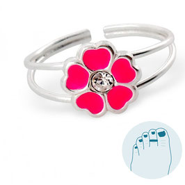 Silver Toe Ring Fleur Rose