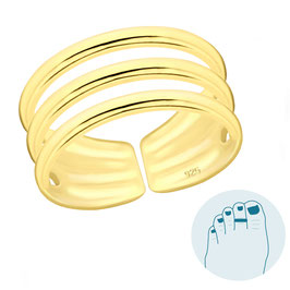 Zilveren Teenring Trois Gold