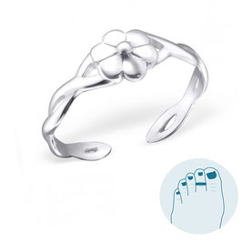 Silver Toe Ring Flora