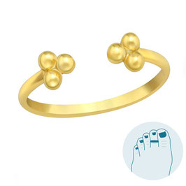 Silver Toe Ring Golden Bee