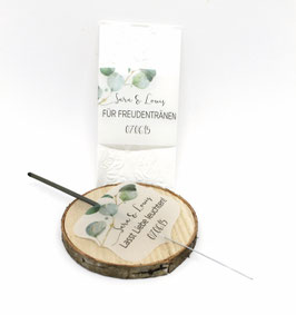 10x Hochzeit Wunderkerzen oder Freudentränenbanderolen Eukalyptus Transparentpapier 0,6 EURO/STÜCK