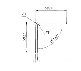 GFK-Winkelprofil 90° - 50x50x3 mit Abreißgewebe innen, Zuschnitt 1980mm