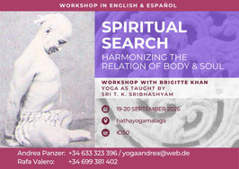 WORKSHOP DEPOSIT: 19-20 SEPT 2026: THE SPIRITUAL SEARCH - Harmonizing the relation of Body & Soul with BRIGITTE KHAN KHAN