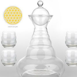 Carafe Vital Water Alladin + 4 verres Mythos or 24 carats -- 1300 ml
