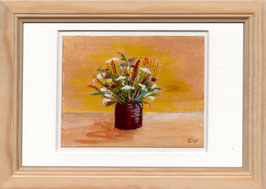 Miniaturmalerei, gerahmt, "Feldblumen" (8)