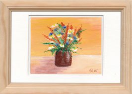 Miniaturmalerei, gerahmt, "Feldblumen" (8)