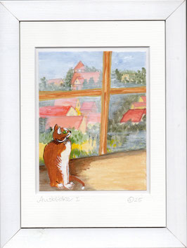 Miniaturmalerei, gerahmt, "Ausblick I"
