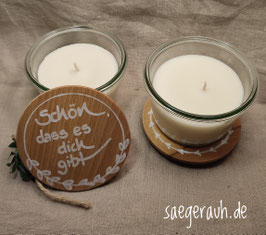 Kerze im Weckglas mit *Wunschbeschriftung*