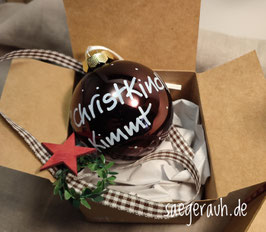 Weihnachtskugel mit *Wunschtext* - Ø 8 cm
