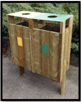 Corbeille BOIS 100L - 2 ou 3 FLUX