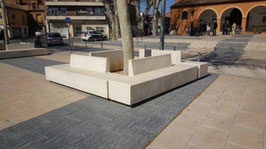 BANC CONTOUR D'ARBRE BETON PAULA