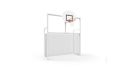 But de basket mural rabattable contre un mur avec cadre Mini Maxi