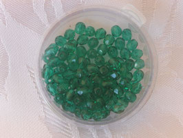 Glasschliffperlen transparent dunkelgrün 4 mm