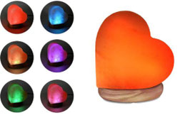 Lampada di sale usb cuore cambiacolore