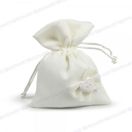 Sacchetto panna con applicazione gesso cuore