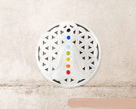 Pannello in legno fiore della vita chakra